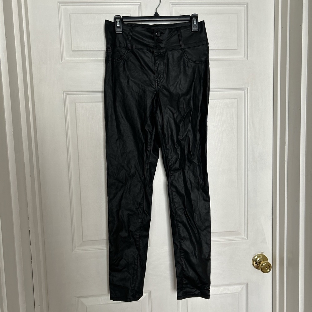 Fashion Nova Charcoal Faux Leather Trousers